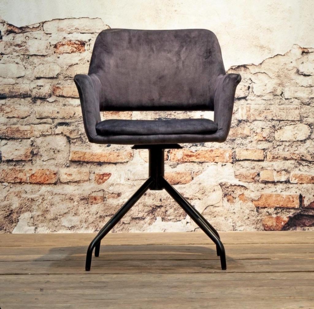 Stoel Madore draaibaar 180°, velvet adoregrey (voorraad 24x), Ophalen