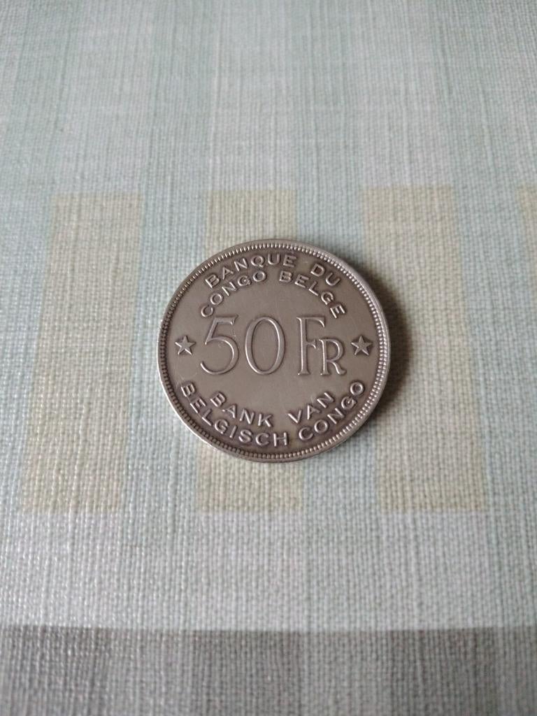 Congolese 50 frank munt, Ophalen of Verzenden, Zilver, Zilver