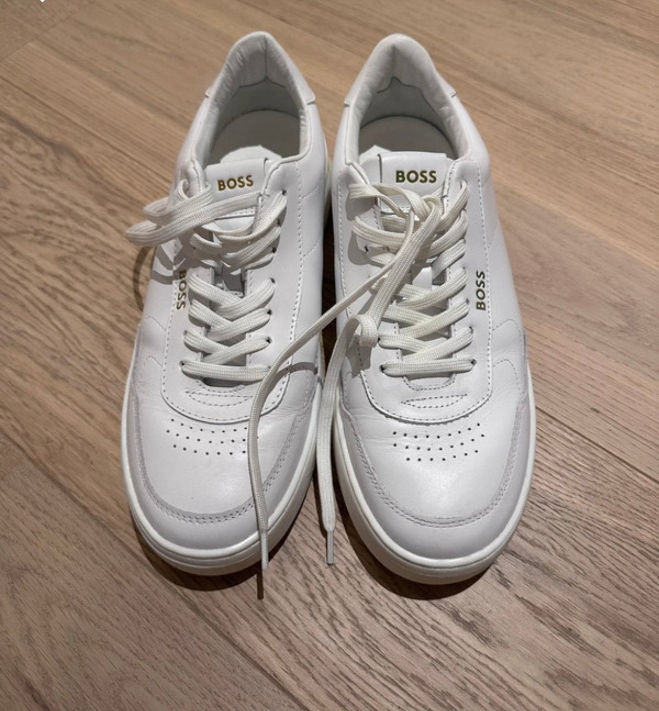 BOSS leren sneakers voor heren, wit, maat 42, Kleding | Heren, Schoenen, Gedragen, Wandelschoenen, Wit, Ophalen of Verzenden