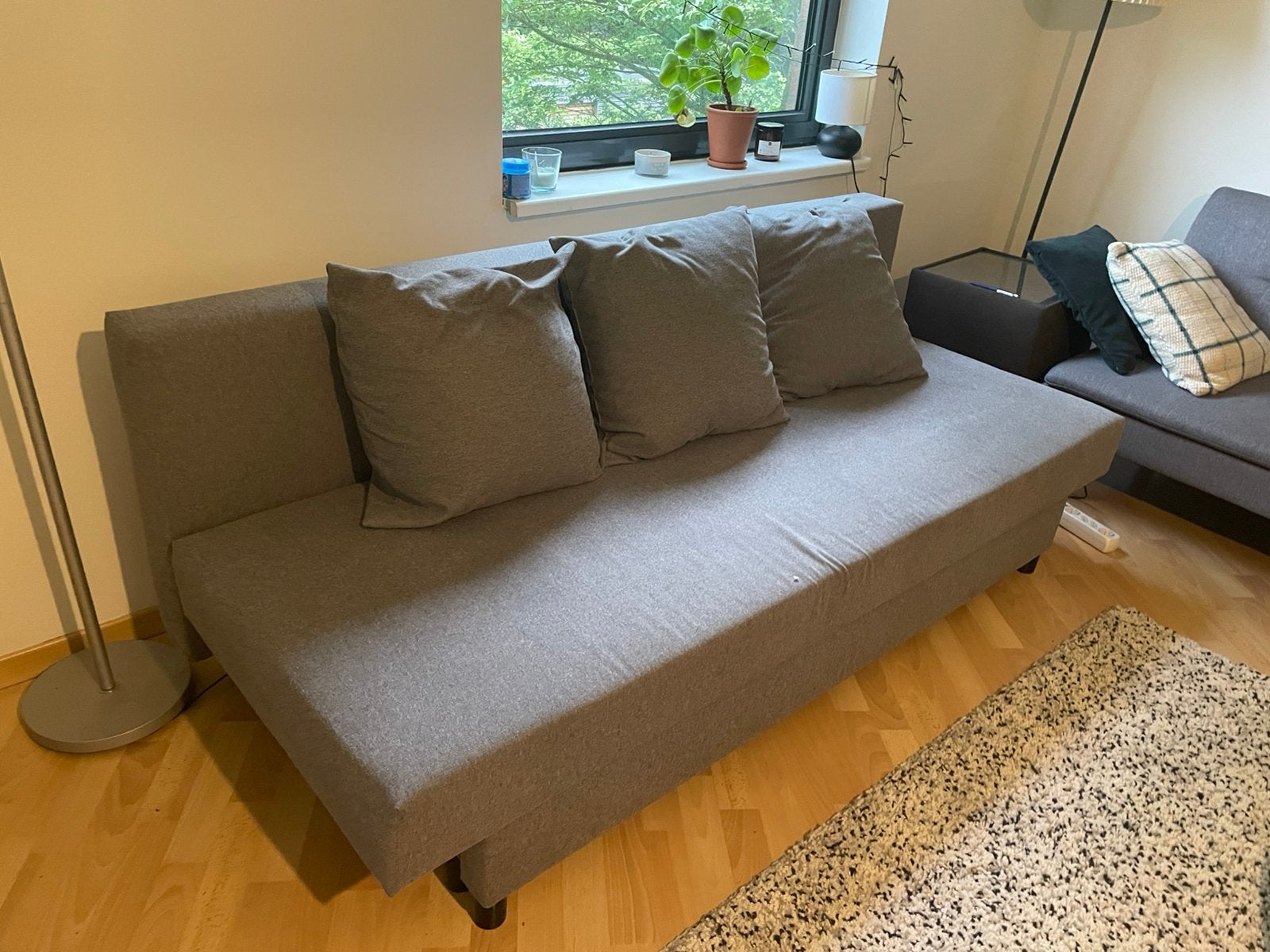 IKEA 3-zits slaapzetel grijs, Ophalen, Gebruikt, 150 tot 200 cm, Driepersoons