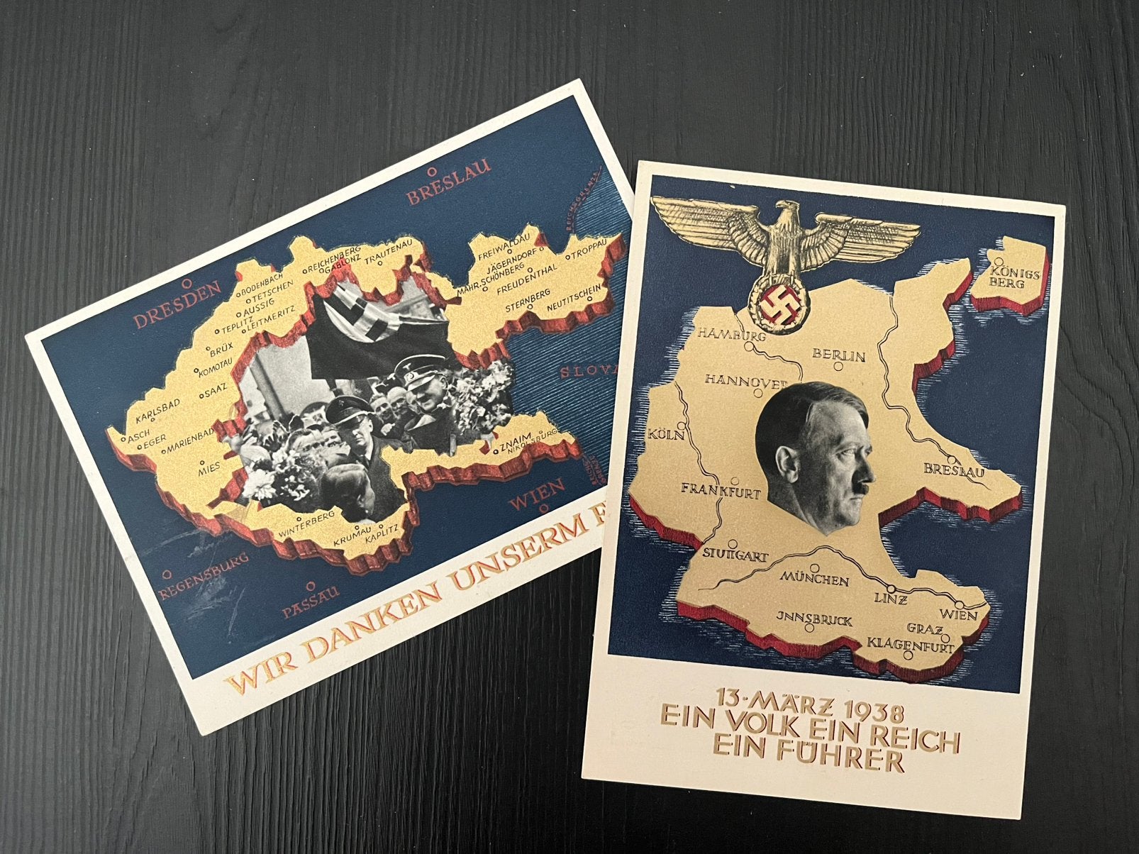 Set van 2 – Propaganda-Ganzsachen Deutsches Reich 1938, Ophalen of Verzenden