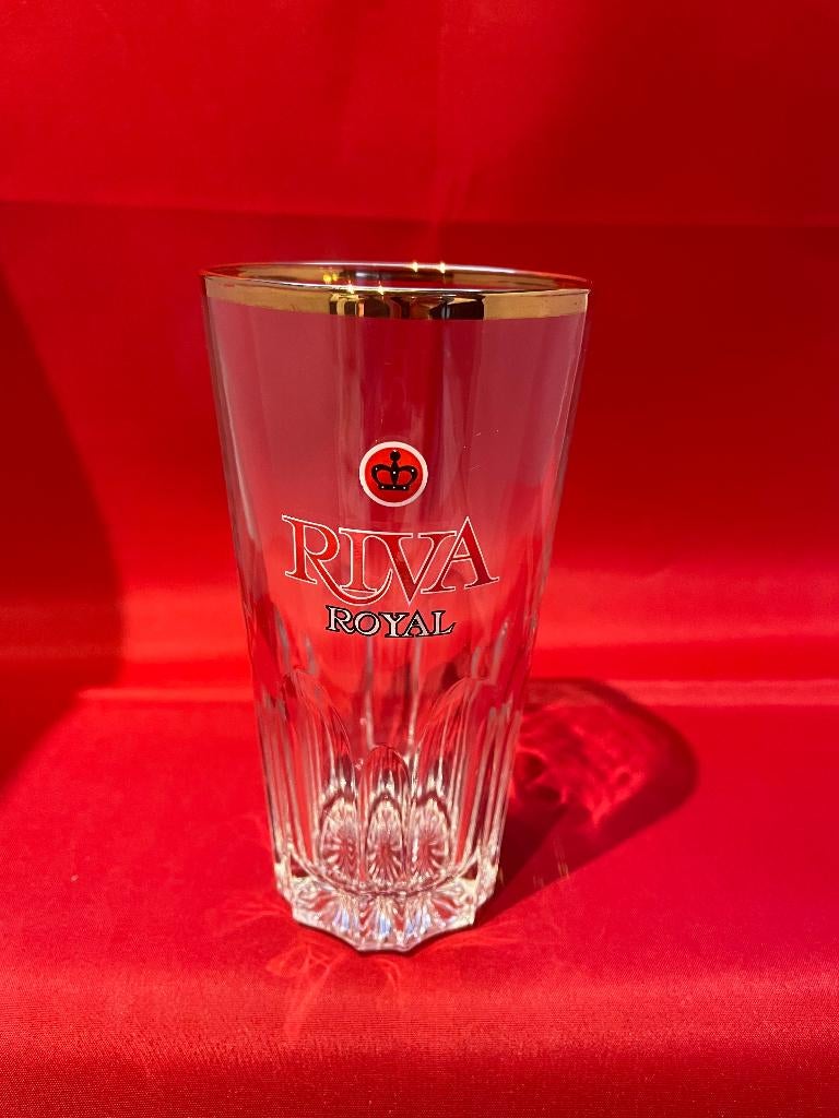 bierglas Riva Royal met gouden rand, Verzamelen, Ophalen of Verzenden, Gebruikt, Bierglas
