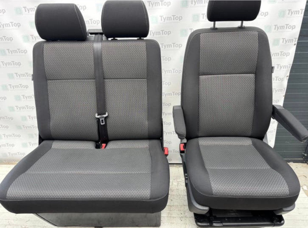 Stoelen voorbank bank Volkswagen Transporter T6 briks airbag, Ophalen, Volkswagen
