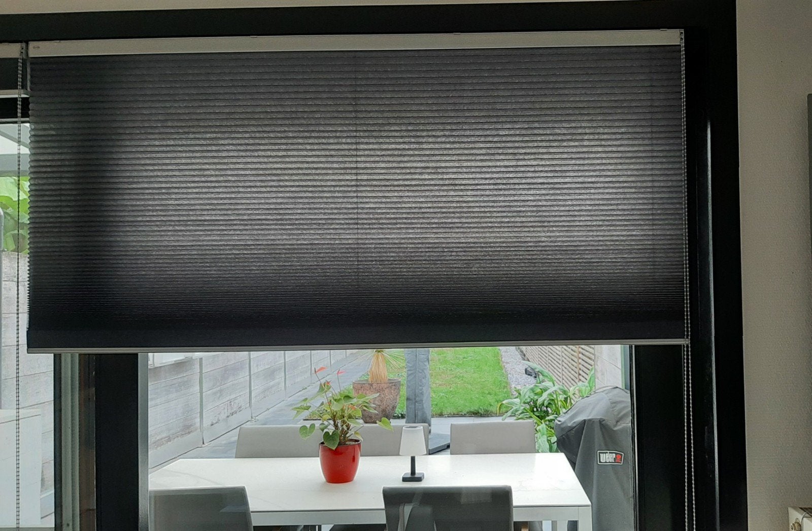 Stores plissés Verano 2 pièces 150 x 230 cm gris bleu, Maison & Meubles, Bleu, 150 cm, Comme neuf, Enlèvement