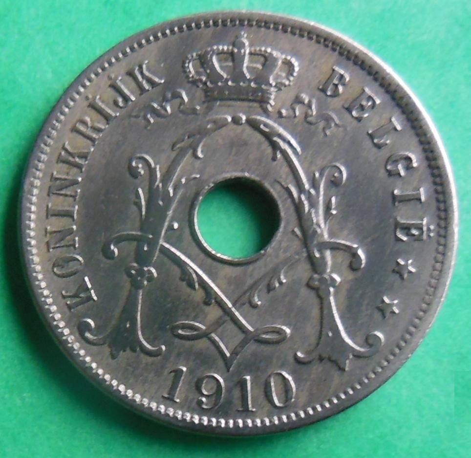 1910 25 centimen NL Albert 1er, Verzenden, Metaal, Losse munt