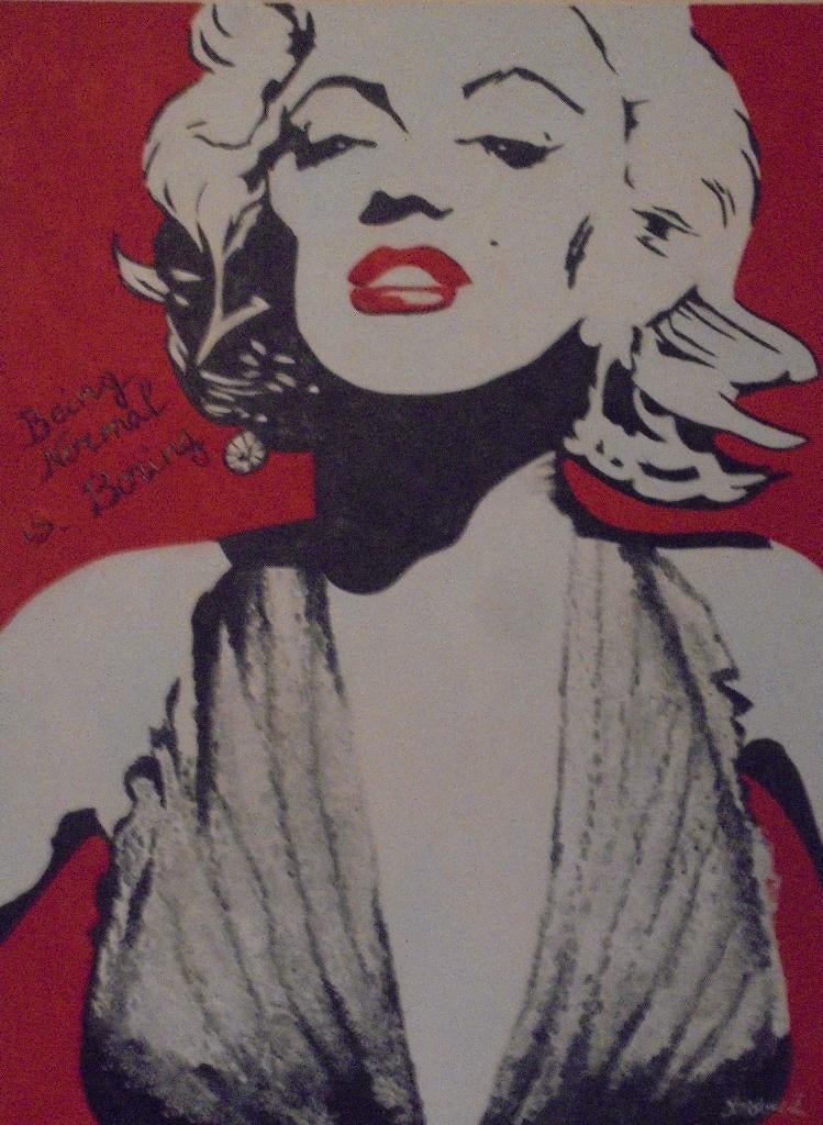 olieschilderij popart Marilyn Monroe (60x80), Ophalen of Verzenden