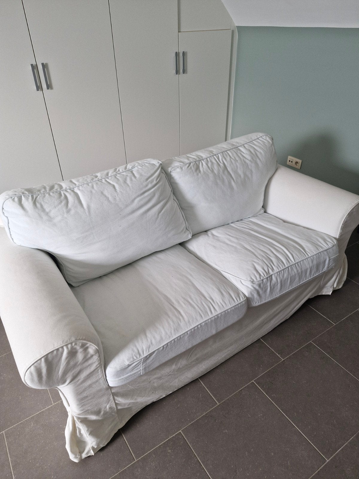 Zetel Ikea, wit, 2-zit, Maison & Meubles, Canapés | Salons, Banc droit, Enlèvement, Utilisé, Deux personnes