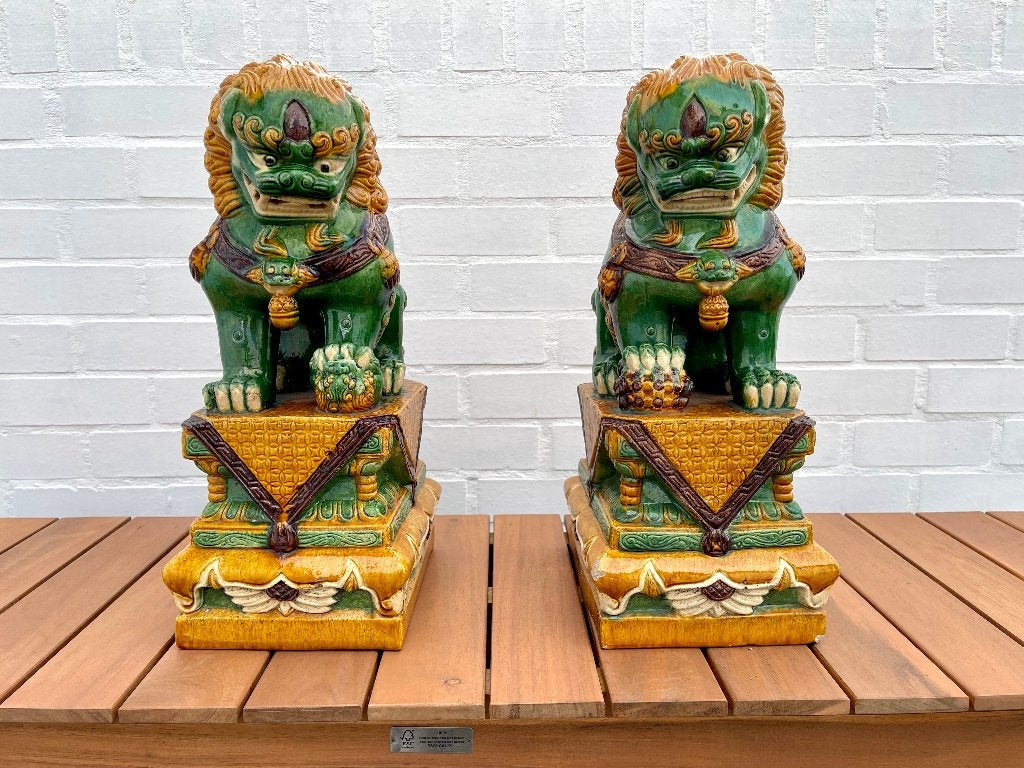 Chien de Fô de temple (une paire) - Chine, Enlèvement