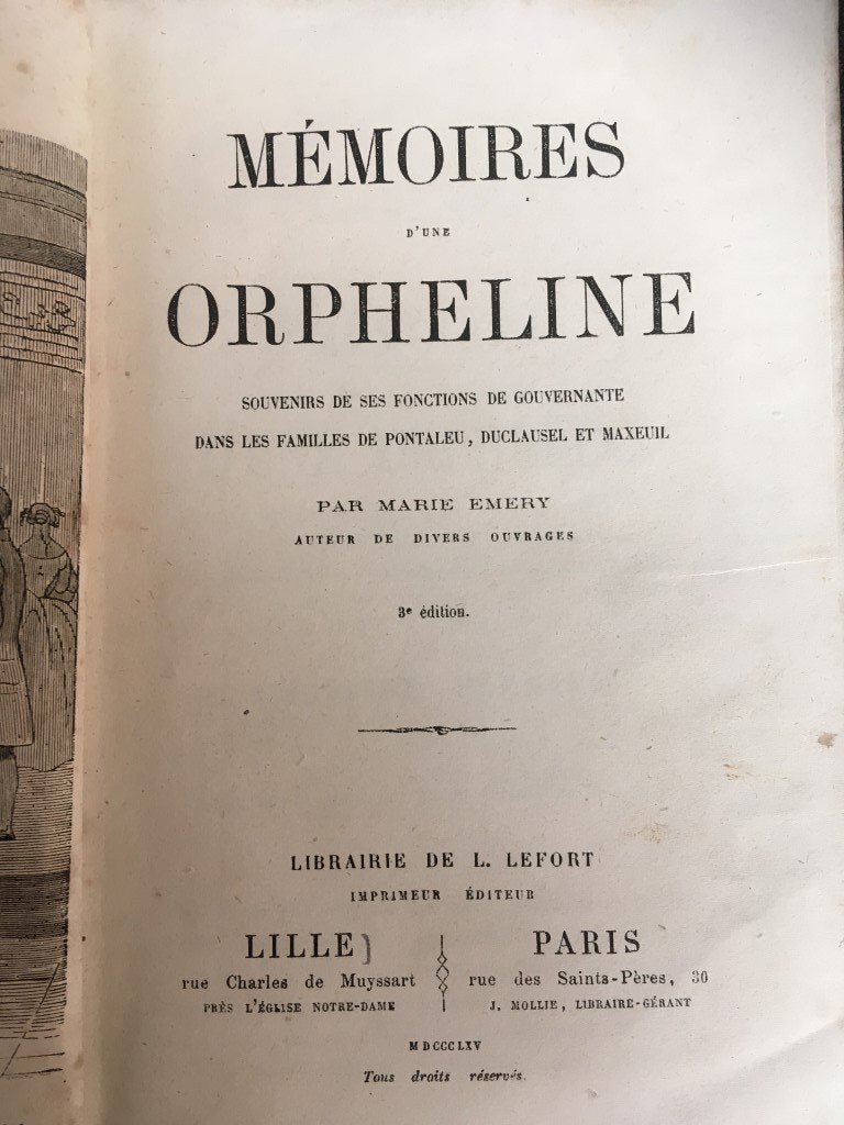 Mémoire d'une orpheline - Marie Emery, Enlèvement ou Envoi