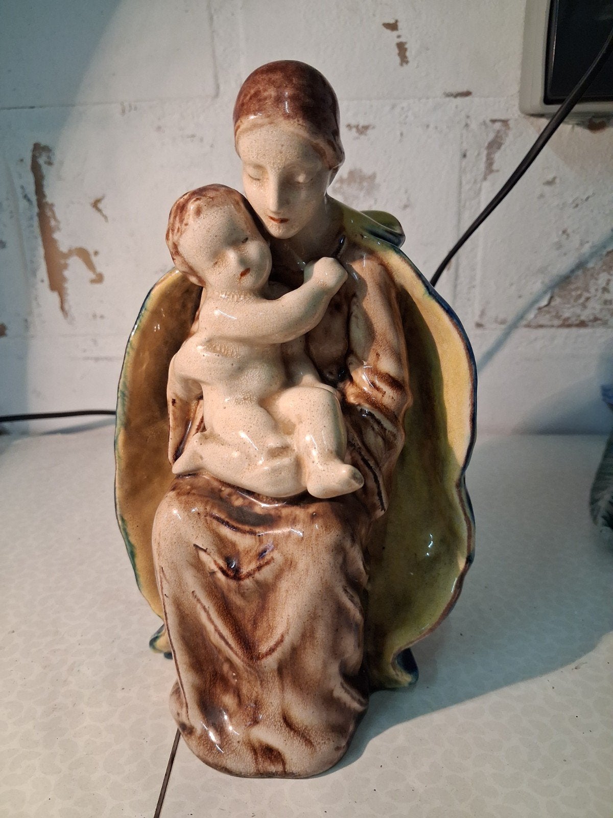 Maria en kind Jezus duits Karlsruhe majolica, Antiek en Kunst, Ophalen of Verzenden
