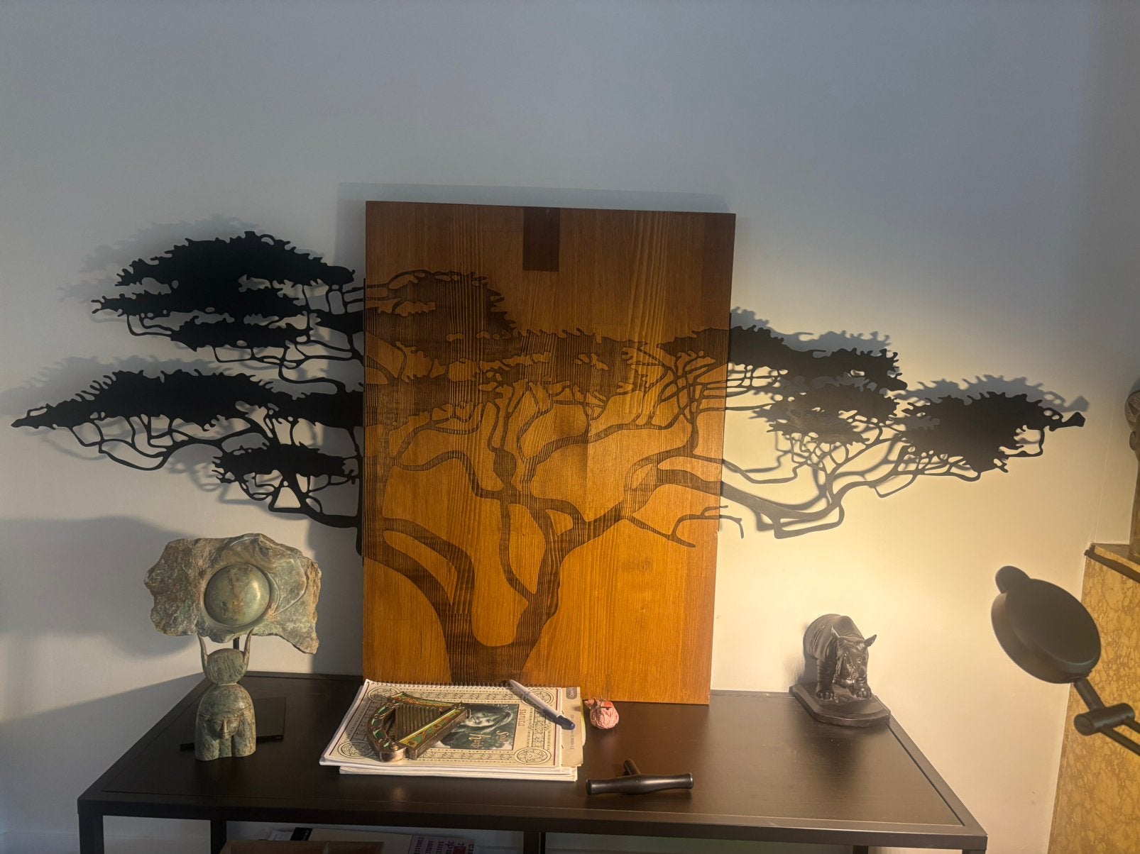 Houten wanddecoratie, Ophalen, Zo goed als nieuw