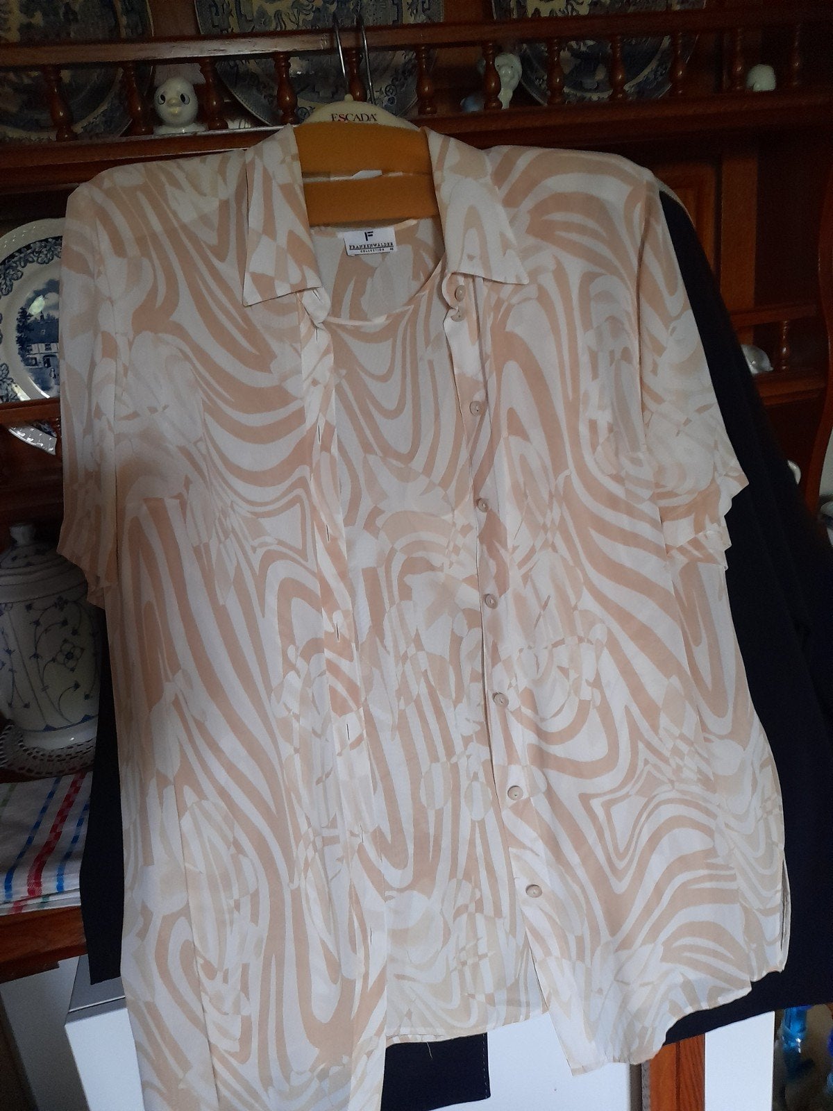 Blouse korte mouwen en bijpassend topje,, Beige, Maat 46/48 (XL) of groter, Ophalen of Verzenden, Zo goed als nieuw