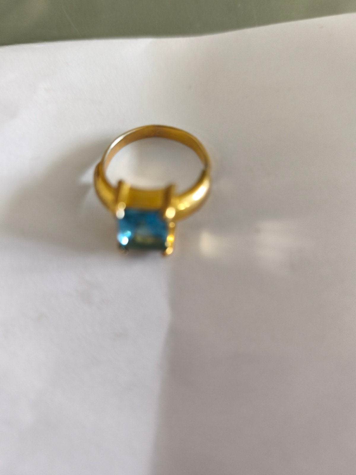Bague plaqué or, Enlèvement, Bleu, Or