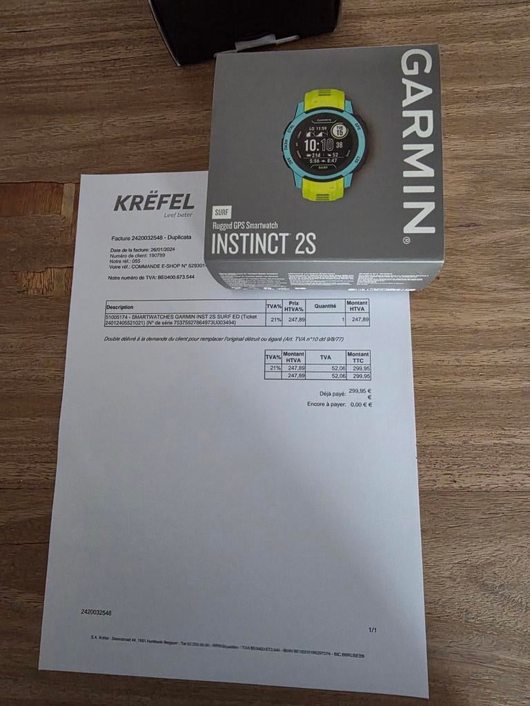 Montre garmin instinct 2S, Enlèvement