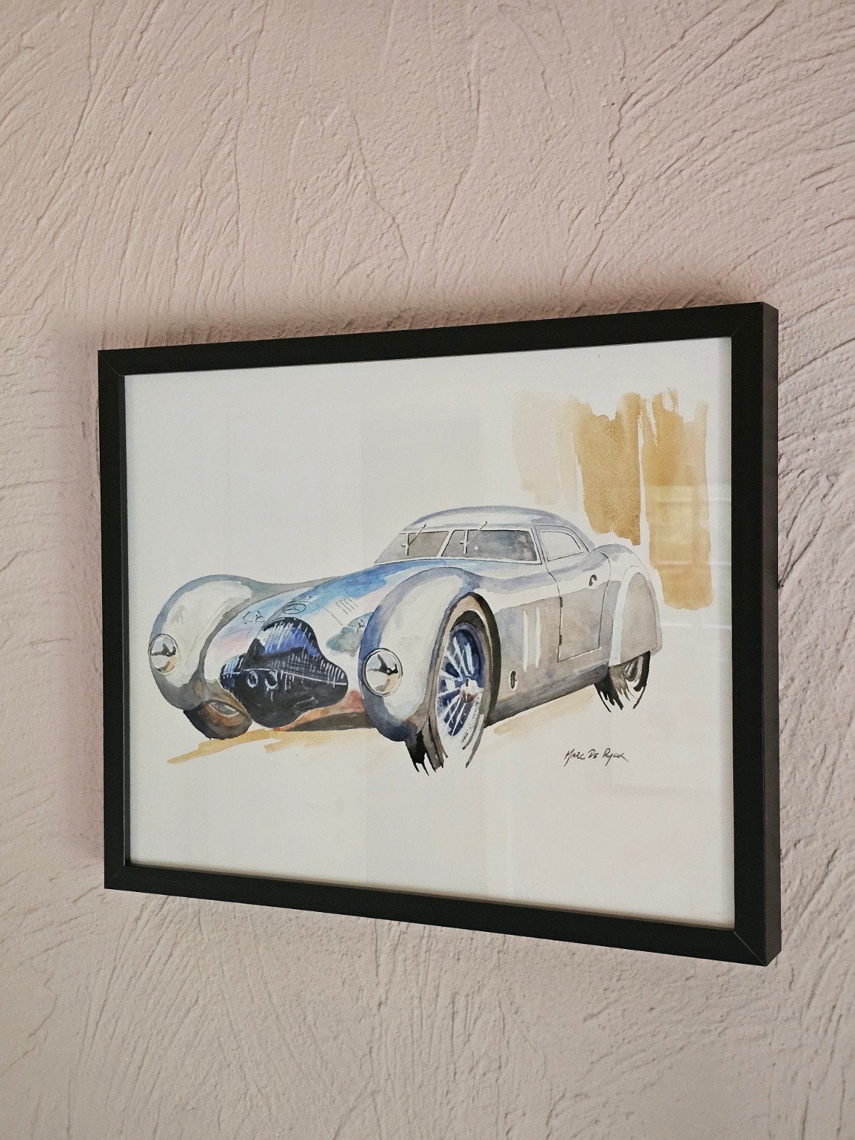1939 Mercedes Le Mans, Antiek en Kunst, Kunst | Schilderijen | Modern, Ophalen