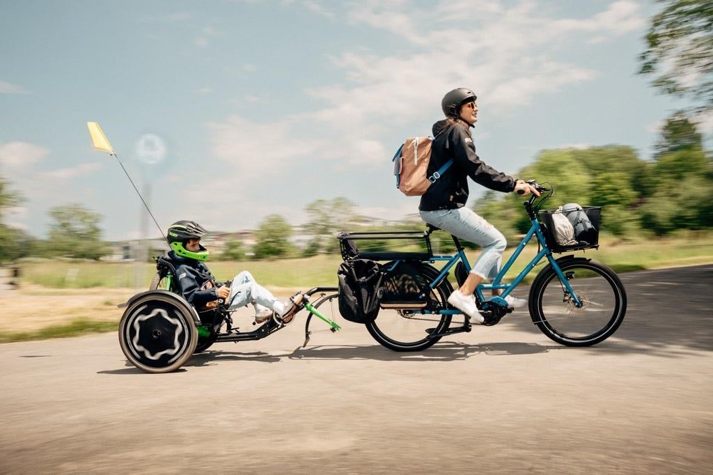 Hase Trets driewieler/aanhangfiets voor kinderen tot 1m60, Fietsen en Brommers, Ophalen, Versnellingen, Zo goed als nieuw, Schijfrem