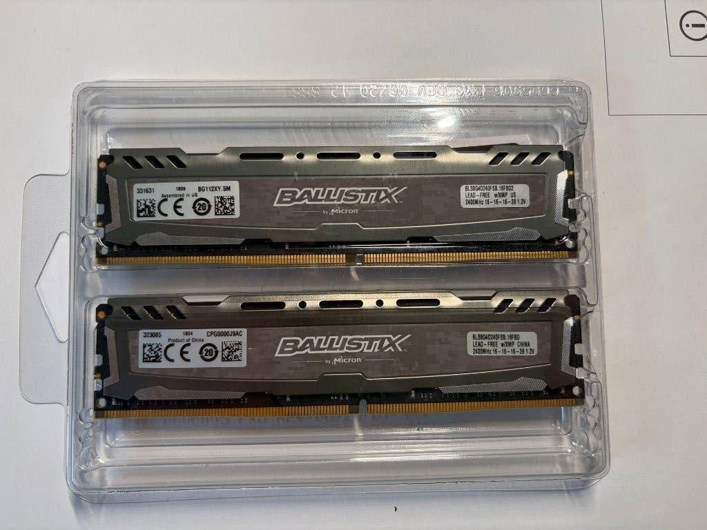 Crucial Ballistix DDR4 2x8Gb 2400MHz, Gebruikt, Verzenden, DDR4, Desktop
