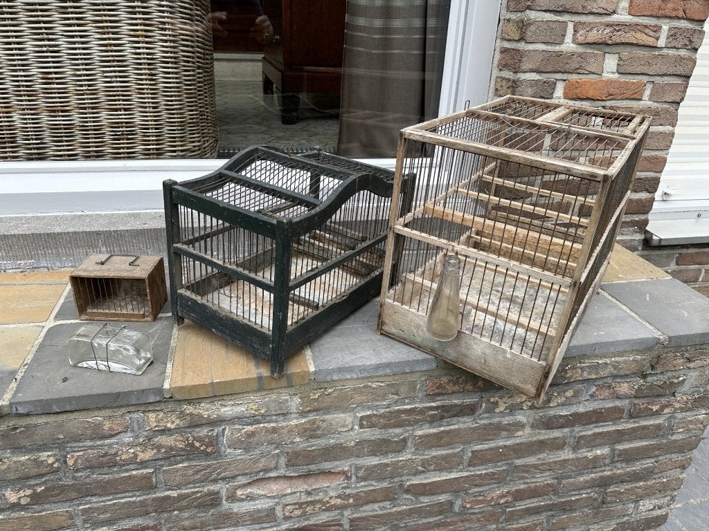 3 anciennes cages à oiseaux de différentes tailles, Enlèvement, Utilisé