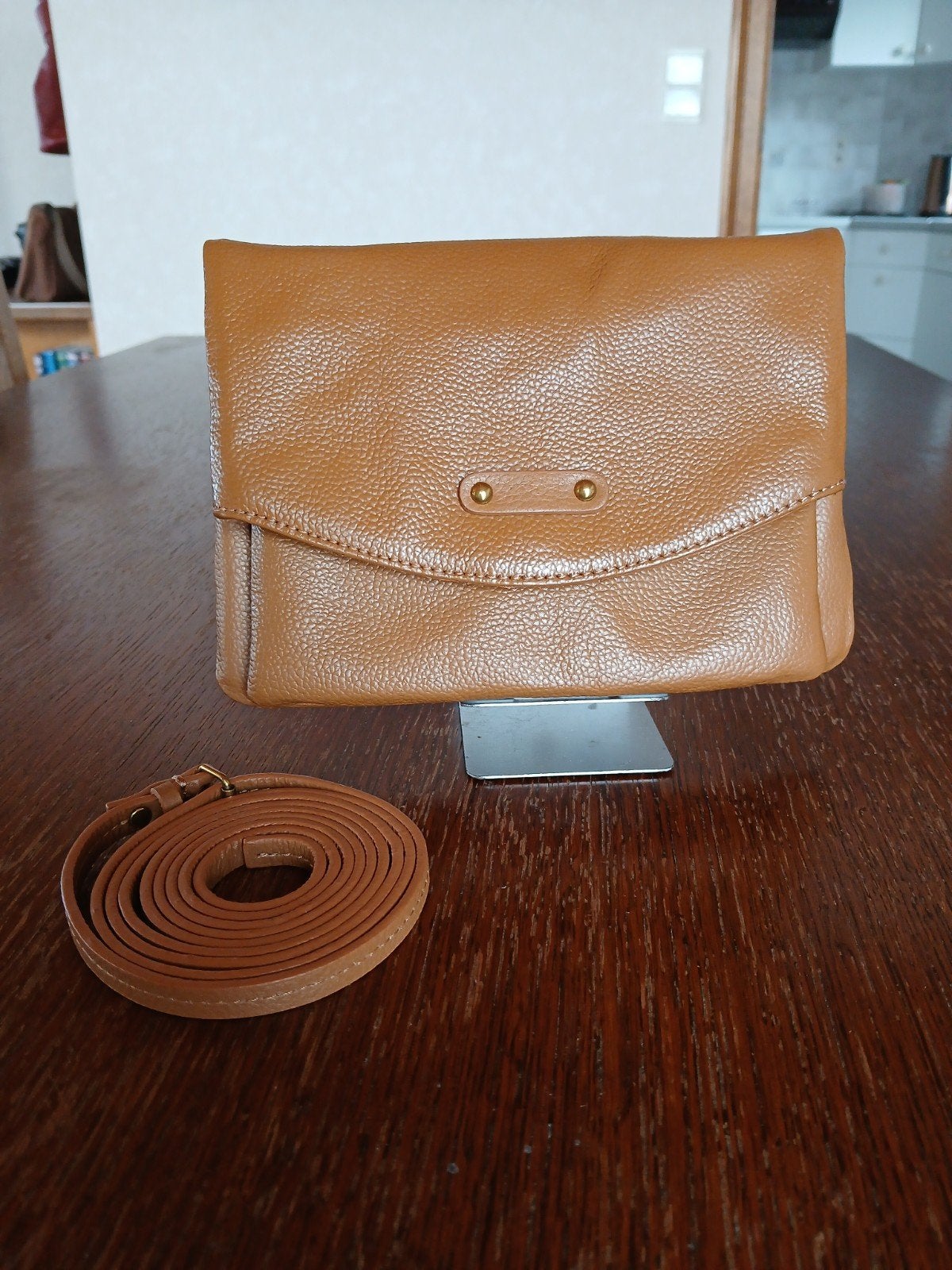 Leder clutch/tasje, Handtassen en Accessoires, Tassen | Schoudertassen, Ophalen of Verzenden, Leer