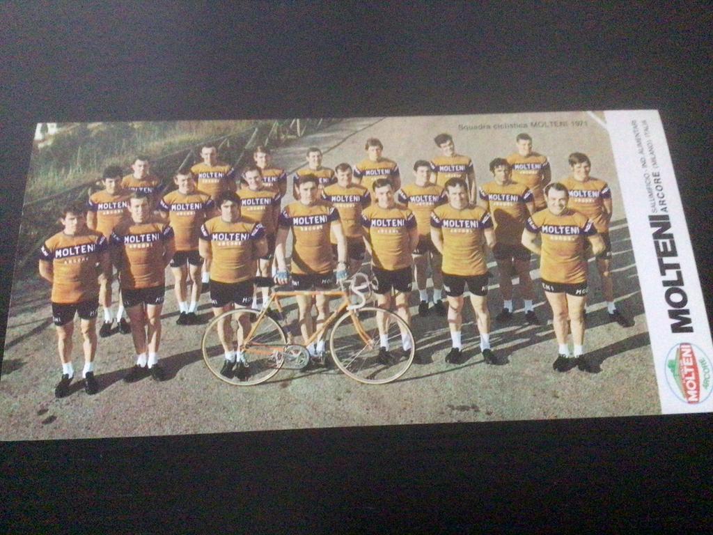 wielerkaart 1971 team molteni eddy merckx van springel, Verzenden, Zo goed als nieuw