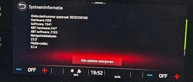 Škoda  MIB3 (MOI3 /MOI3GP) firmware en/of navi update, Service 24h/24, Autres travaux