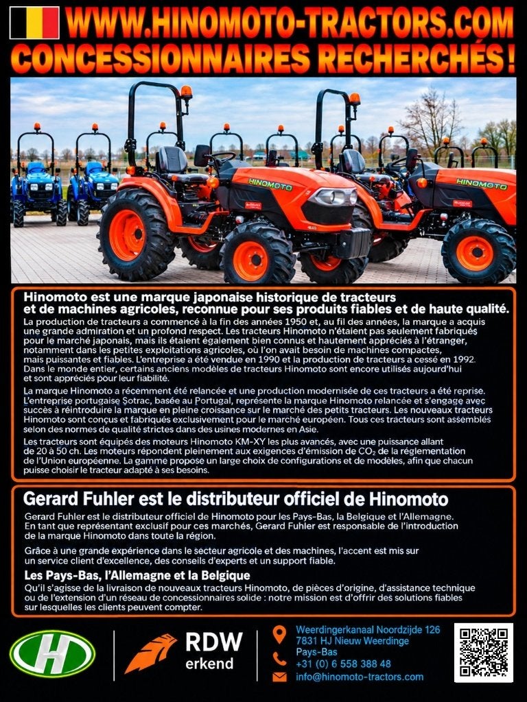 TRACTEURS HINOMOTO RECHERCHAIENT DES REVENDEURS, Articles professionnels, Enlèvement