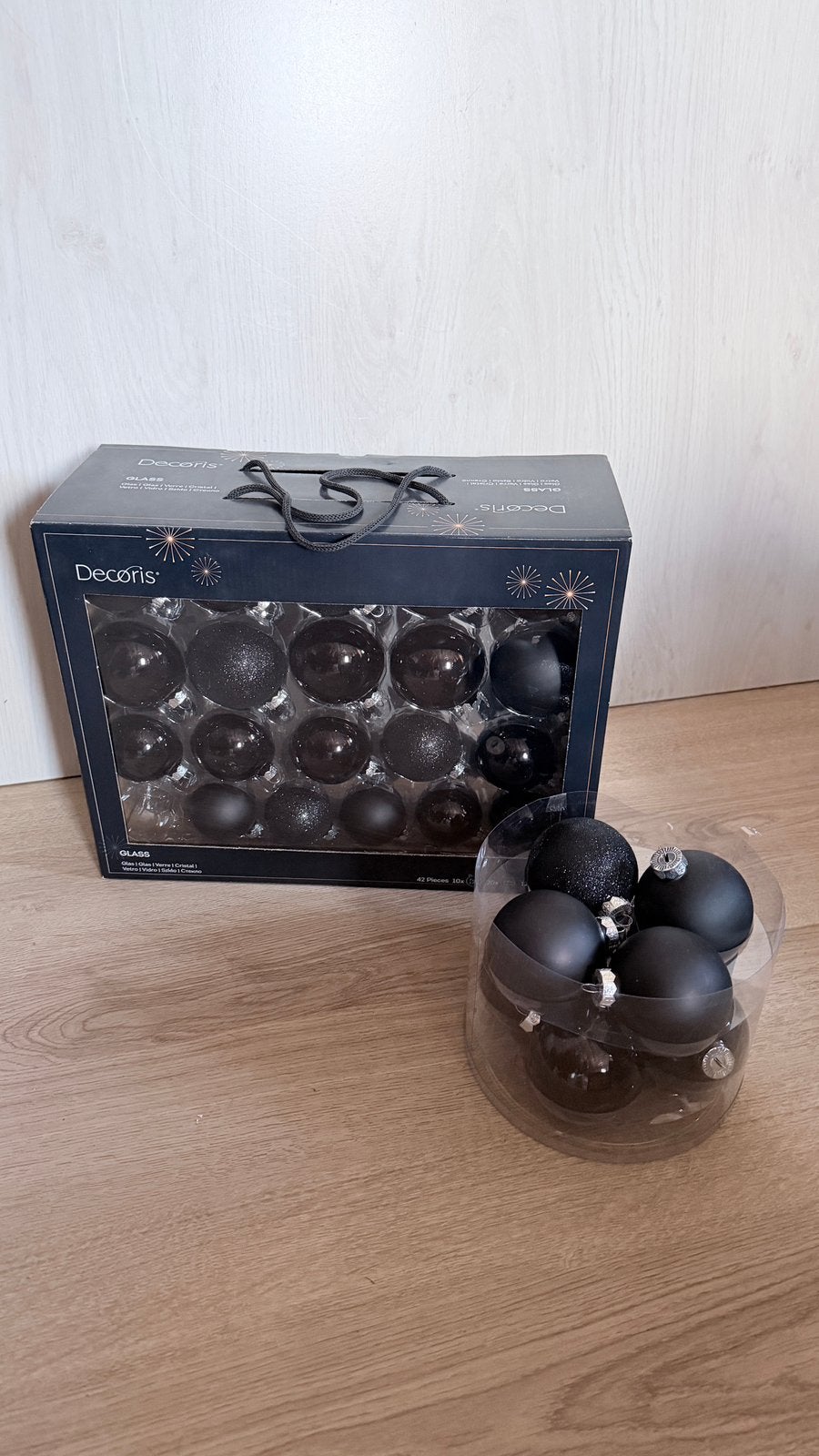 Decoris glazen kerstballen – zwart, Diversen, Ophalen, Zo goed als nieuw