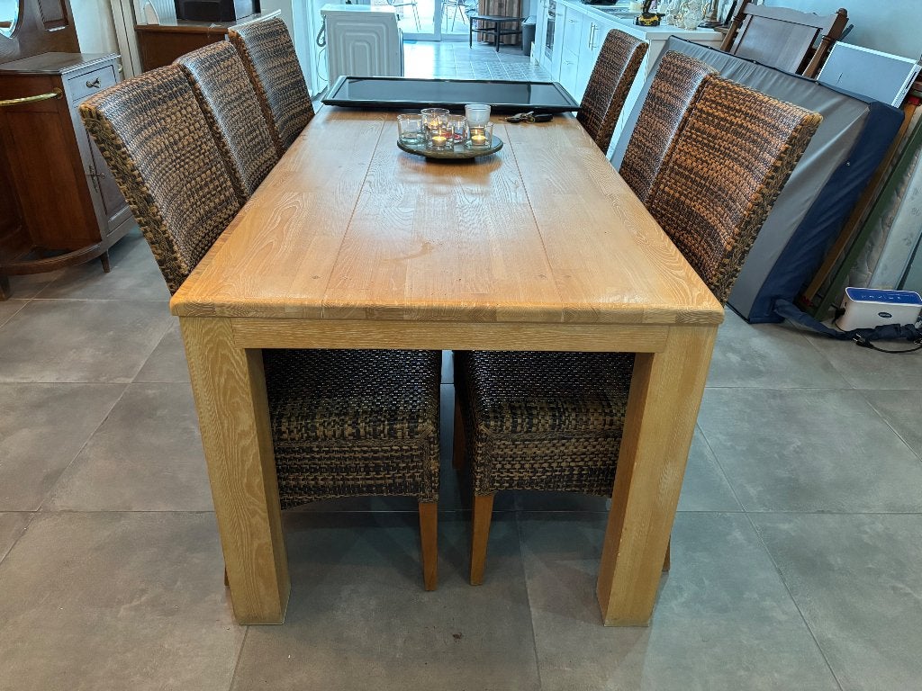 Tafel met stoelen, Enlèvement, Comme neuf, Chêne