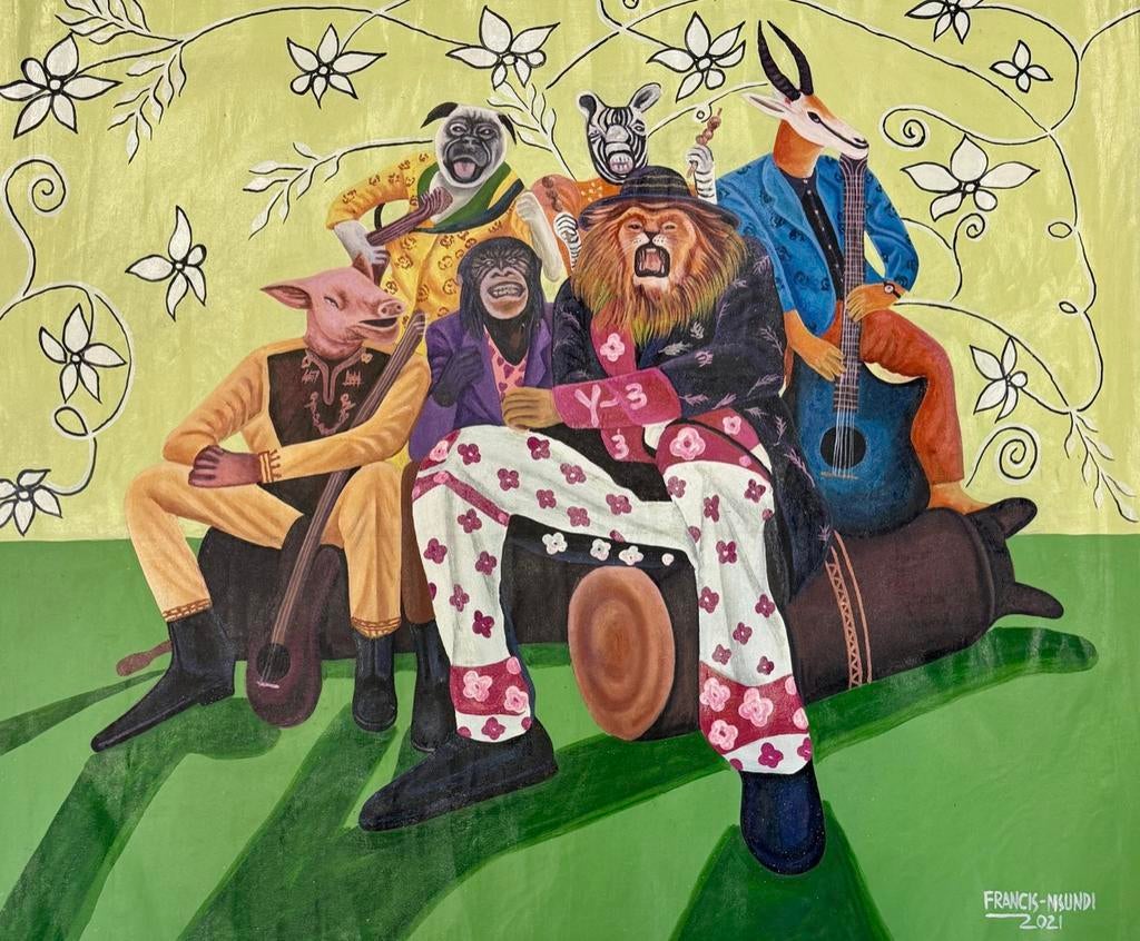 Peinture Congolaise contemporaine de Kinshasa, Antiquités & Art, Enlèvement ou Envoi