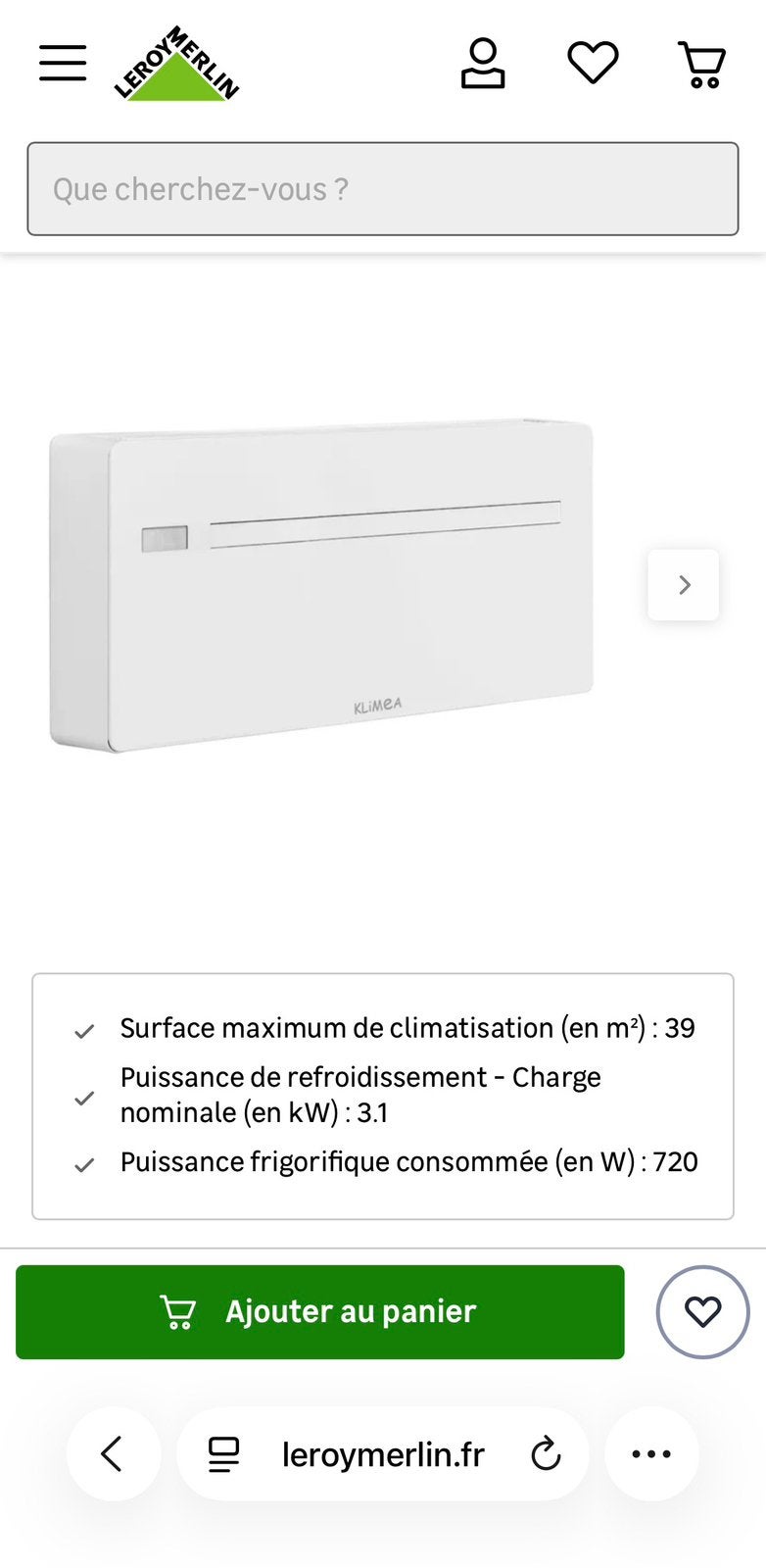 Climatiseur monobloc Klimea 12hp nouveau, Enlèvement ou Envoi