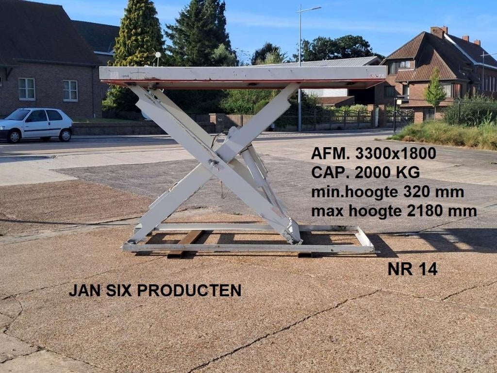 HEFTAFEL OKK 3300x1800 , 2 ton , max hoogte 2180 mm, Ophalen, Zo goed als nieuw