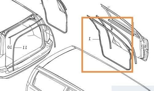 Volvo Rubber portier op deur v70 XC70 links voor V70 P26, XC, Enlèvement ou Envoi, Neuf, Volvo, Porte
