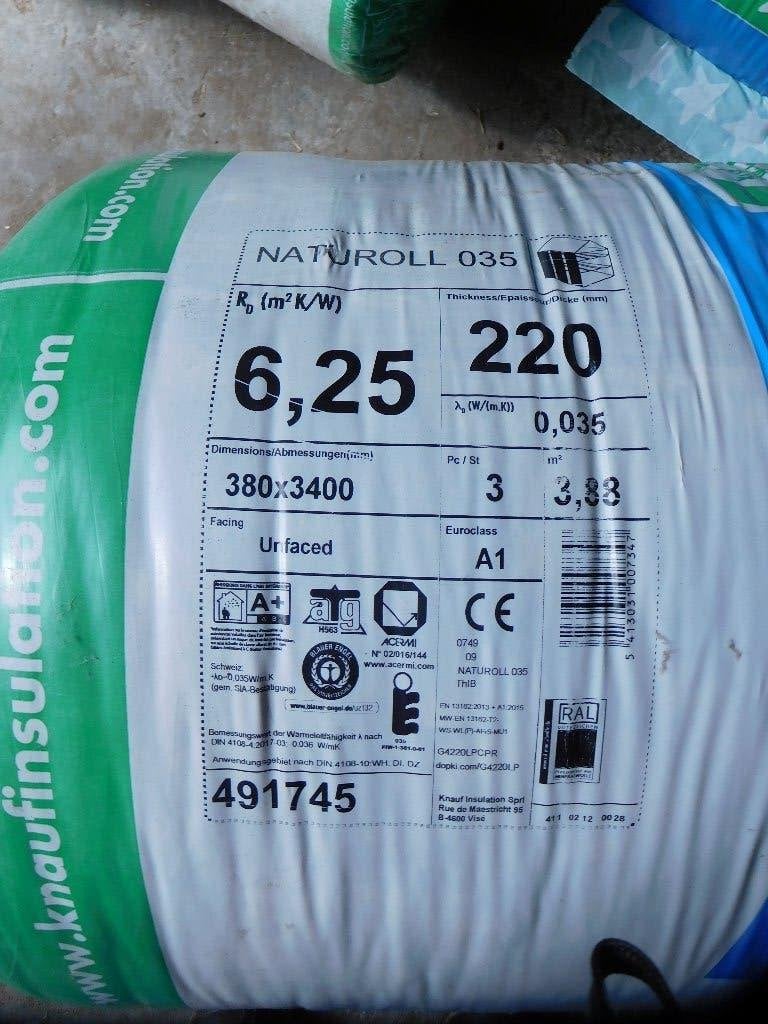iSOLATIE  KNAUF Naturoll glaswol 035, Doe-het-zelf en Bouw, Ophalen, Zo goed als nieuw, Glaswol