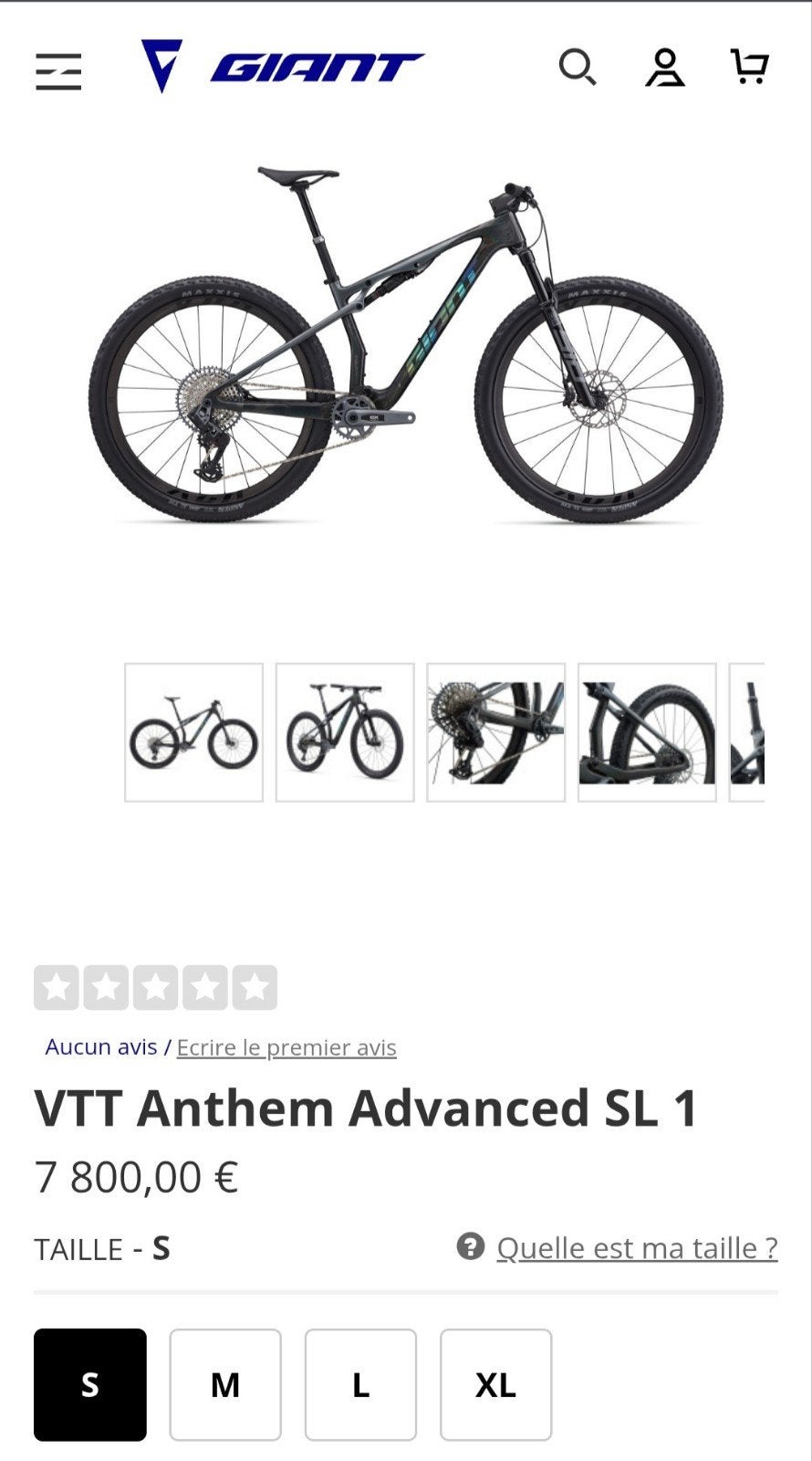 VTT Giant Anthem Advanced SL 1 29 pouces, Vélos & Vélomoteurs, Neuf, 24 pouces ou plus, Giant, Enlèvement