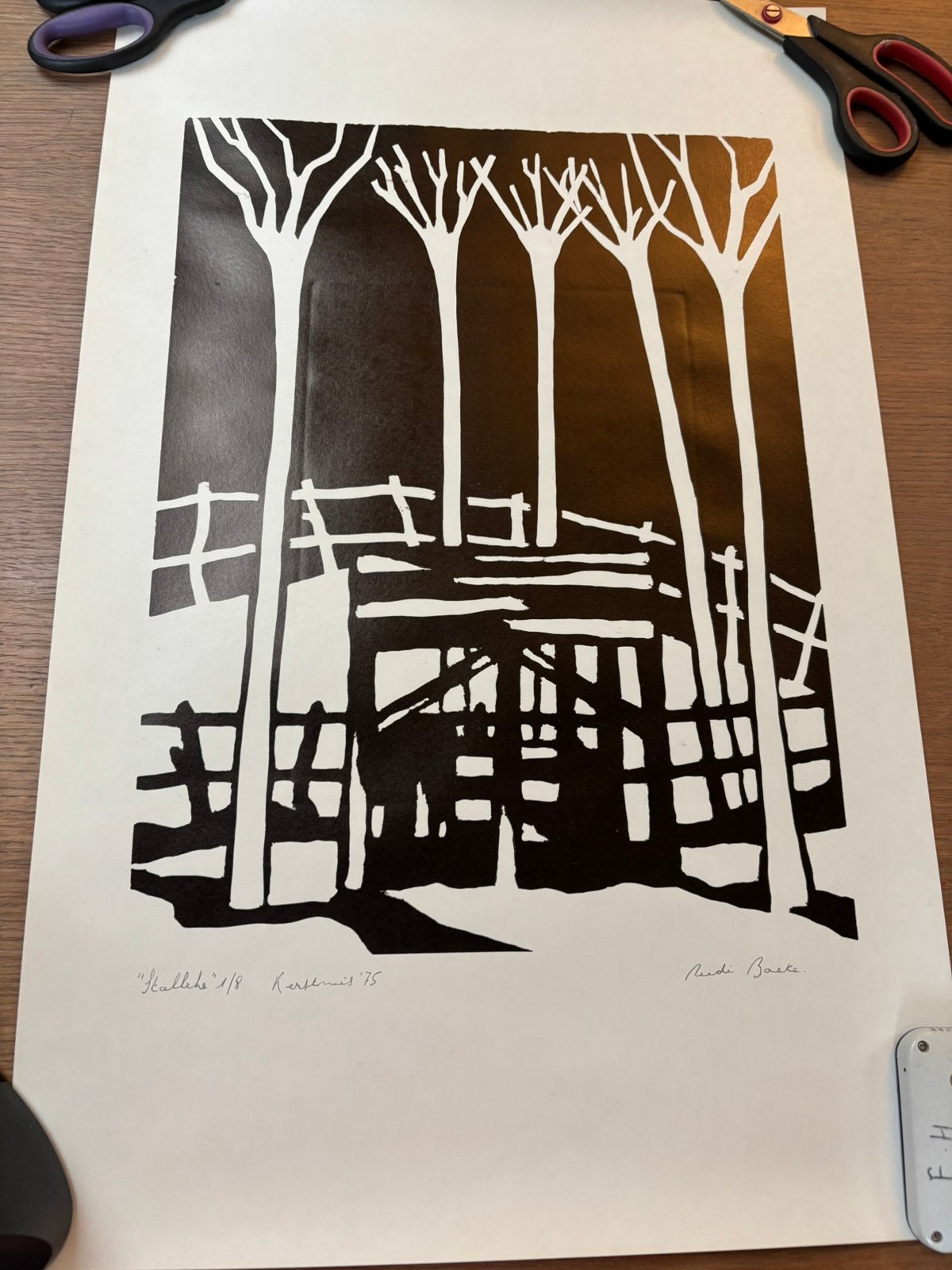Kunstprent Rudi Baete, Antiek en Kunst, Ophalen of Verzenden, Foto