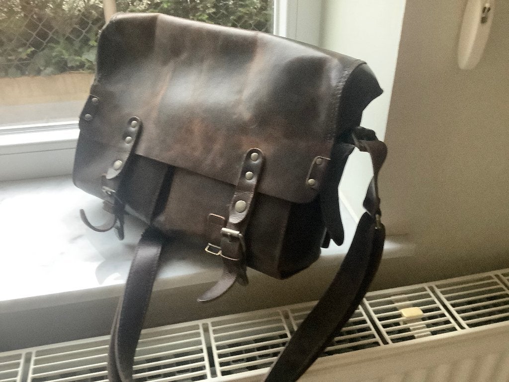 Lederen tas aunts & uncles, Bijoux, Sacs & Beauté, Autres marques, Cuir, Brun, Enlèvement