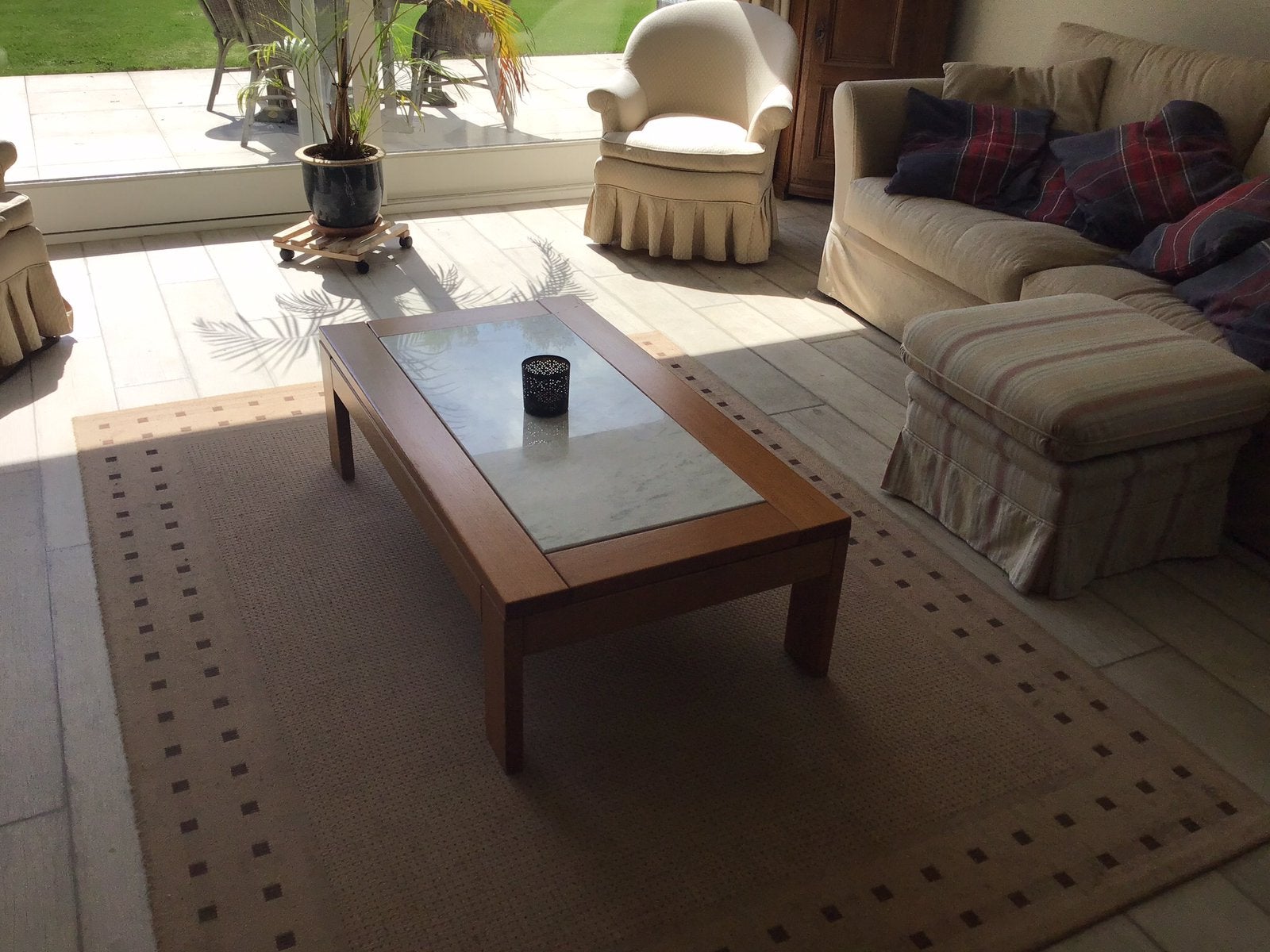 Salontafel met marmeren afneembaar tablet, Ophalen