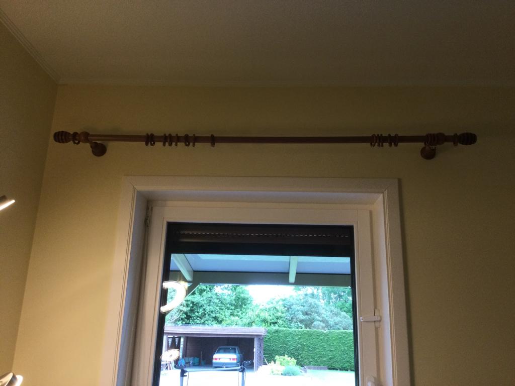 Barre à tentures en bois 162 cm, Huis en Inrichting, Stoffering | Gordijnen en Lamellen, Ophalen, Minder dan 50 cm, Gebruikt, Beige