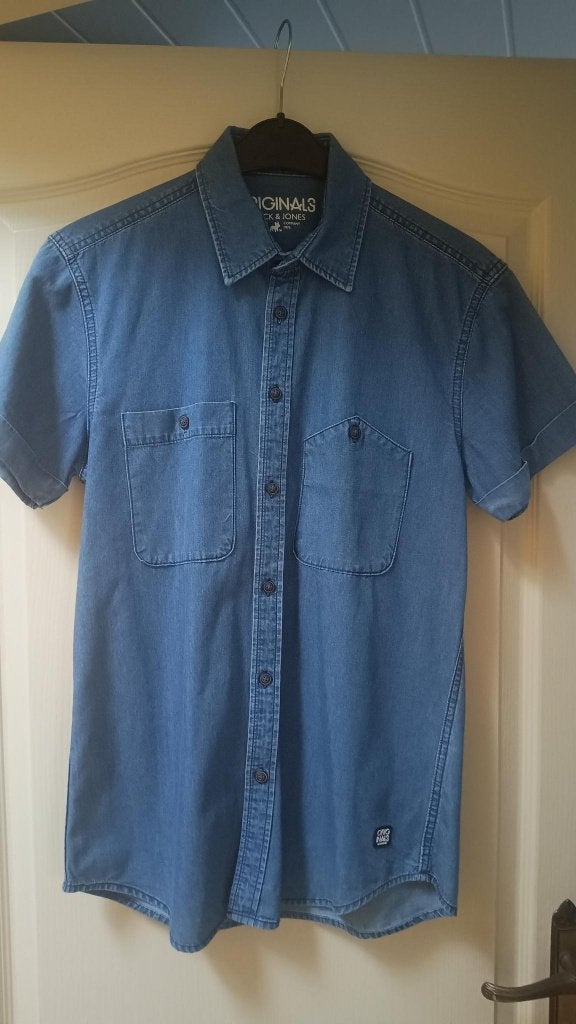 Hemd korte mouw jeans, Ophalen, Gedragen, Blauw, Jack&Jones