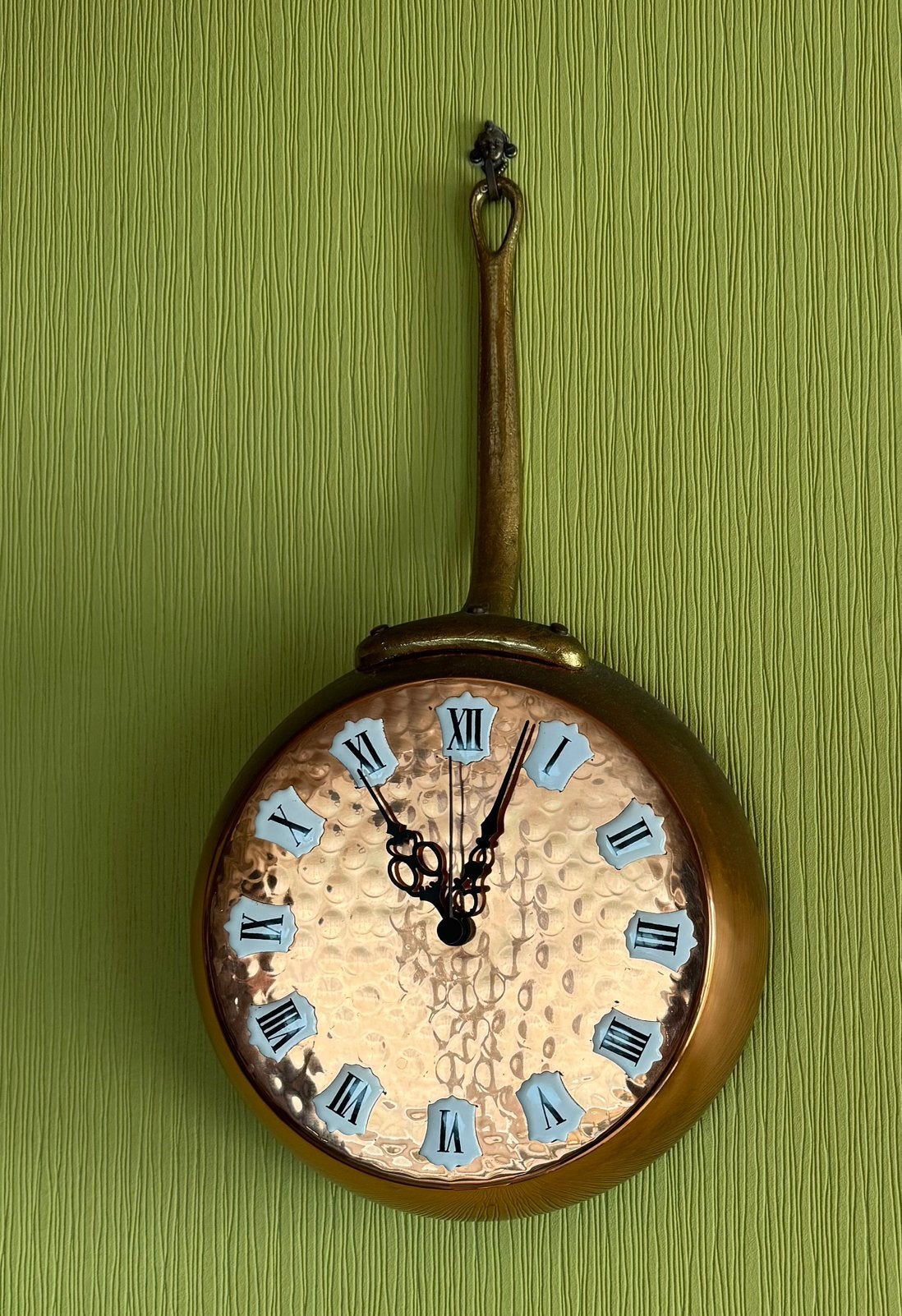 Horloge murale en cuivre., Maison & Meubles, Accessoires pour la Maison | Horloges, Antique, Enlèvement, Utilisé, Autres marques