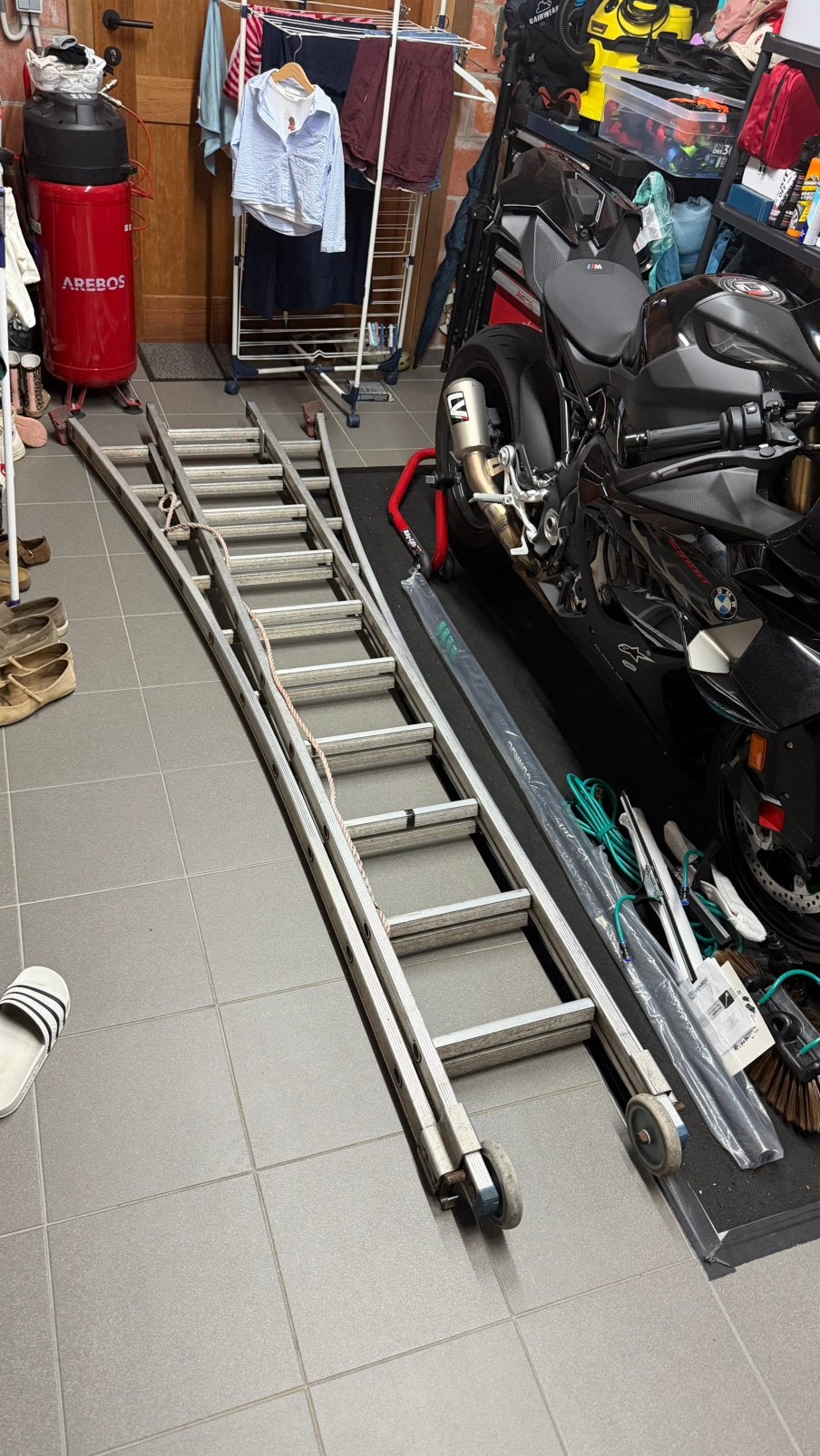 Solide ladder 2x 2m75, Ophalen, Zo goed als nieuw, Ladder