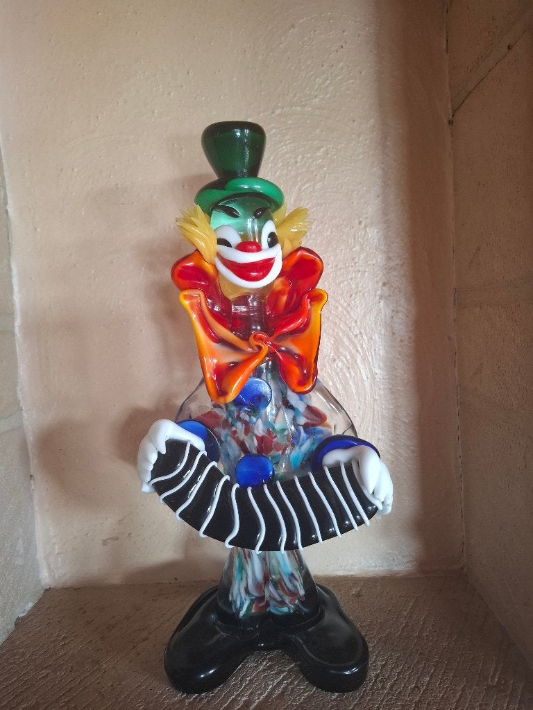Grote Murano clown – mondgeblazen glas – 29 cm, Enlèvement