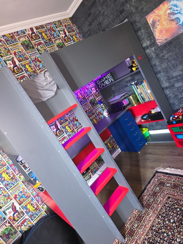 Meuble, 200 cm ou plus, Comme neuf, Chêne, Lit superposée avec bureau