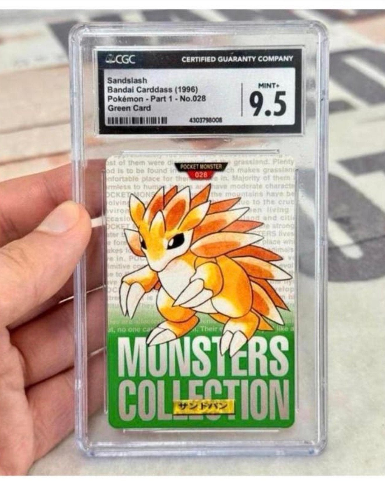 1996 Pokemon Sandslash Bandai Japanese CGC-9.5 Zeldzaam !, Hobby & Loisirs créatifs, Jeux de cartes à collectionner | Pokémon