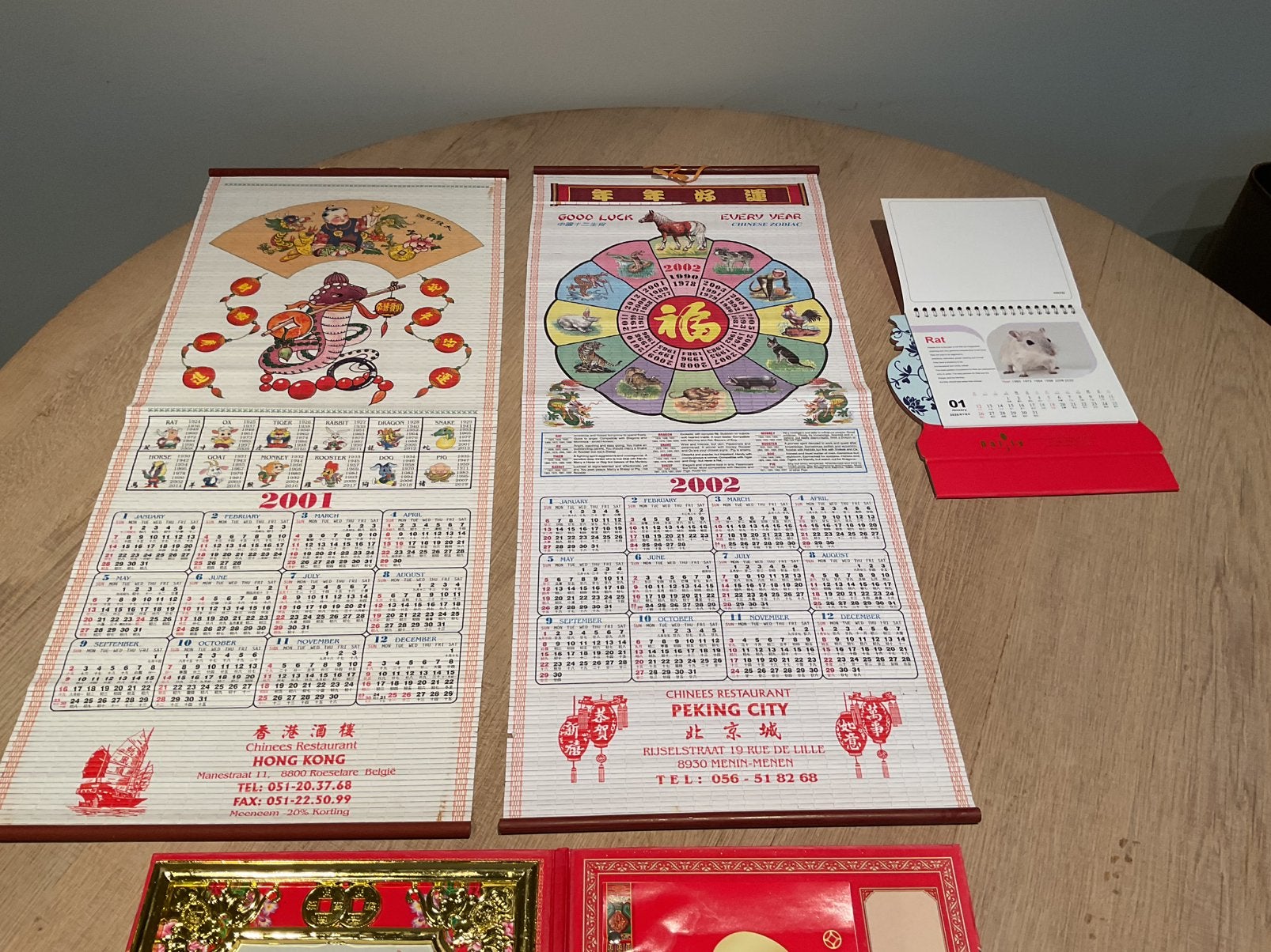 4 mooie chinese kalenders, Ophalen, Zo goed als nieuw