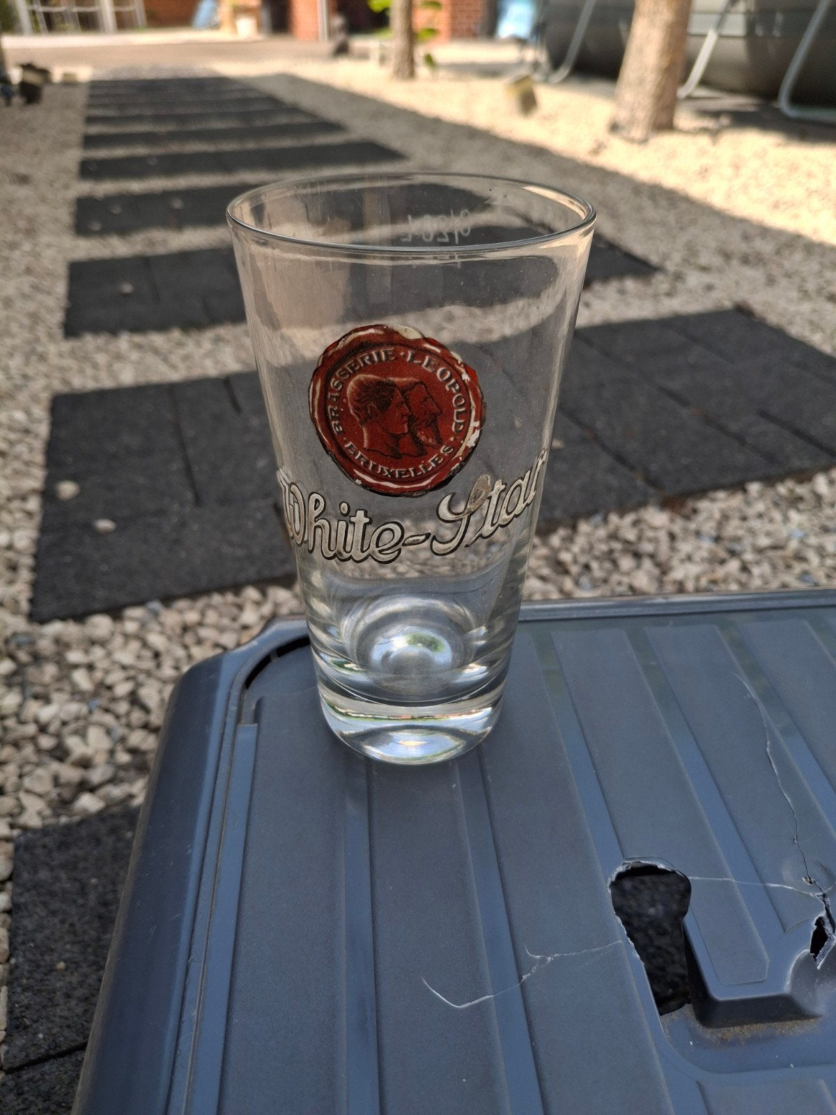 Oud email bierglas white star leopold, Collections, Marques de bière, Enlèvement ou Envoi