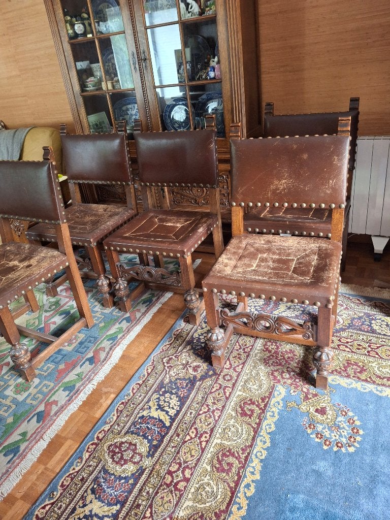 antieke houten stoelen, Ophalen