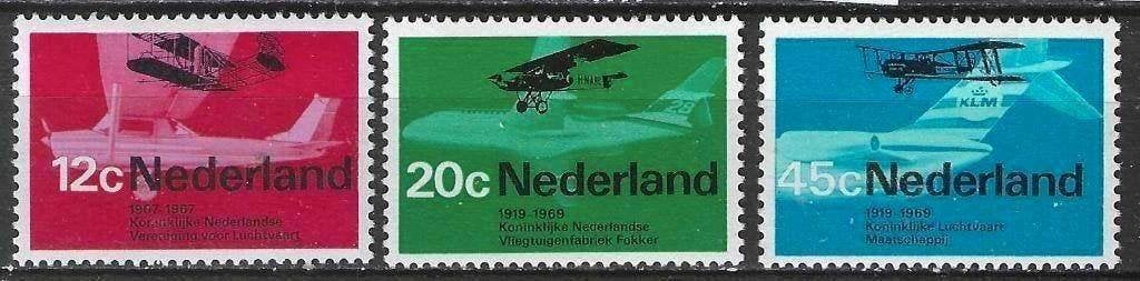 Nederland 1968 - Yvert 874-876 - Evolutie Luchtvaart (PF), Verzenden, Postfris