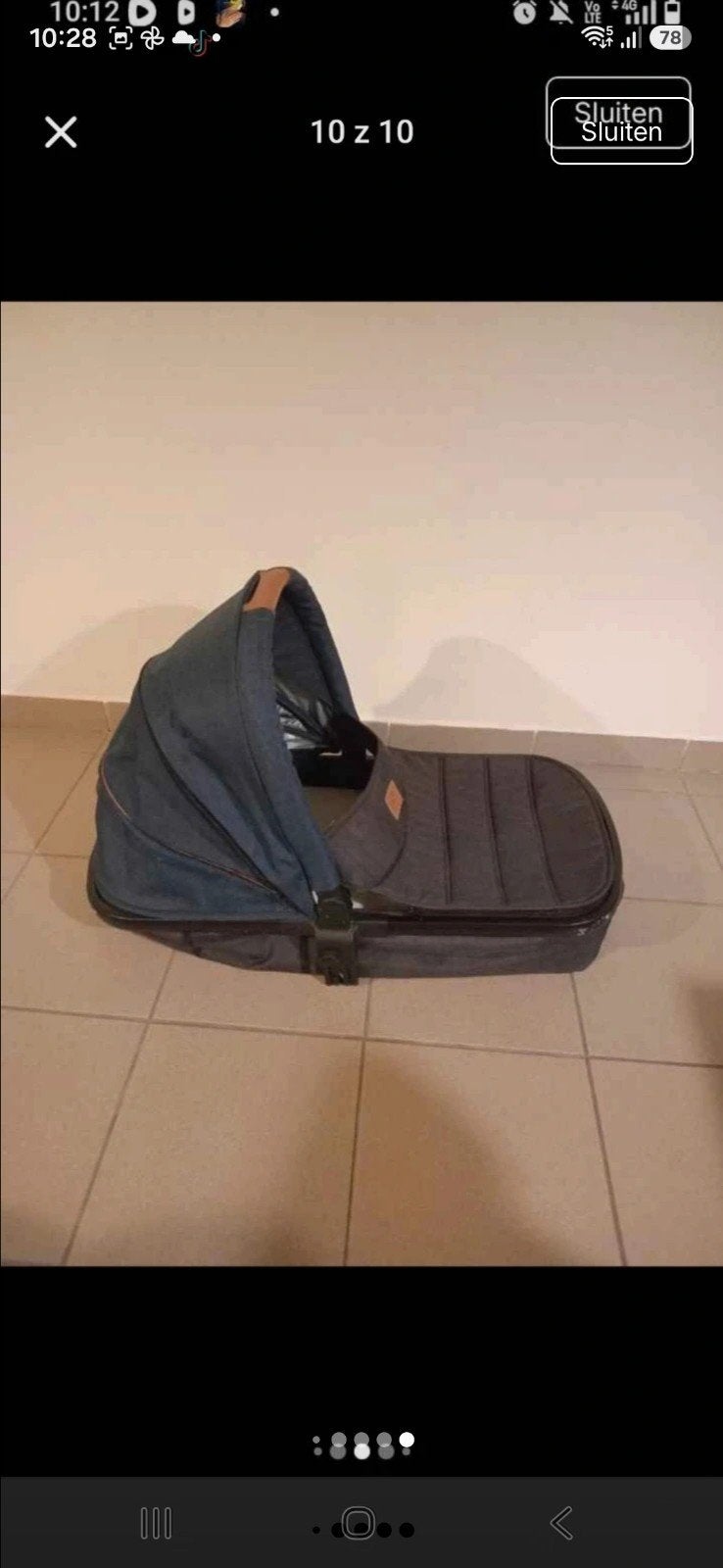 Kinderwagen met een reiswieg en een ruime boodschappenmand,, Kinderen en Baby's, Ophalen