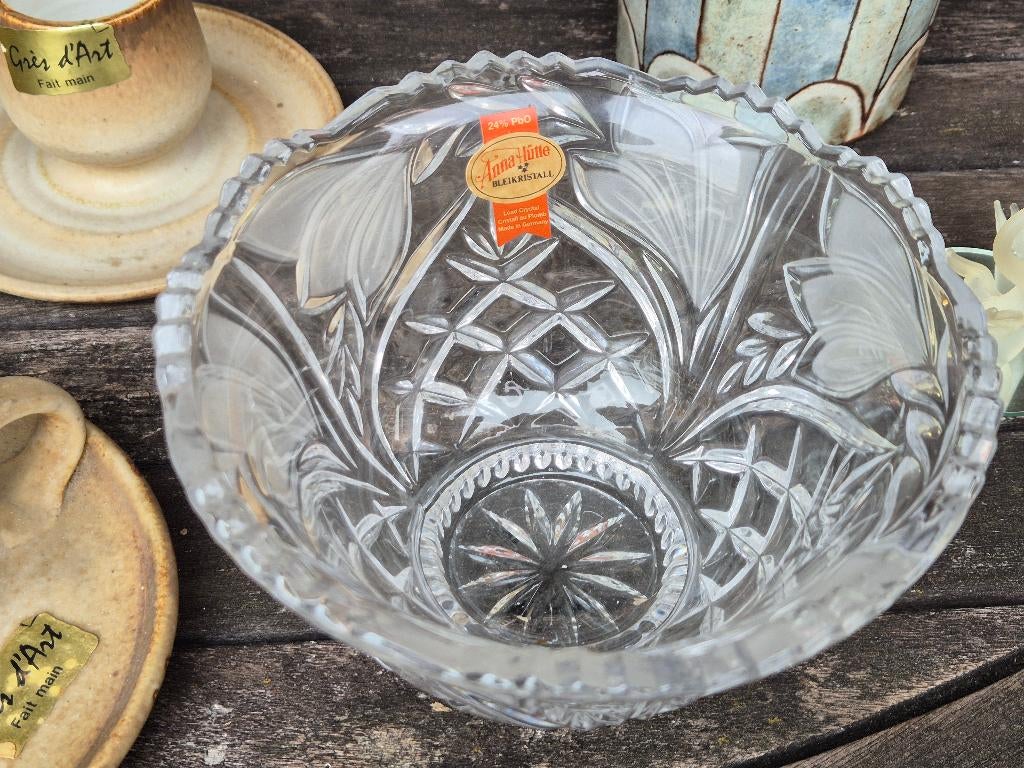 Magnifique bol en cristal vintage Anna Hütte, Enlèvement ou Envoi